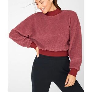 Fabletics Malia cropped Sherpa sweater medium